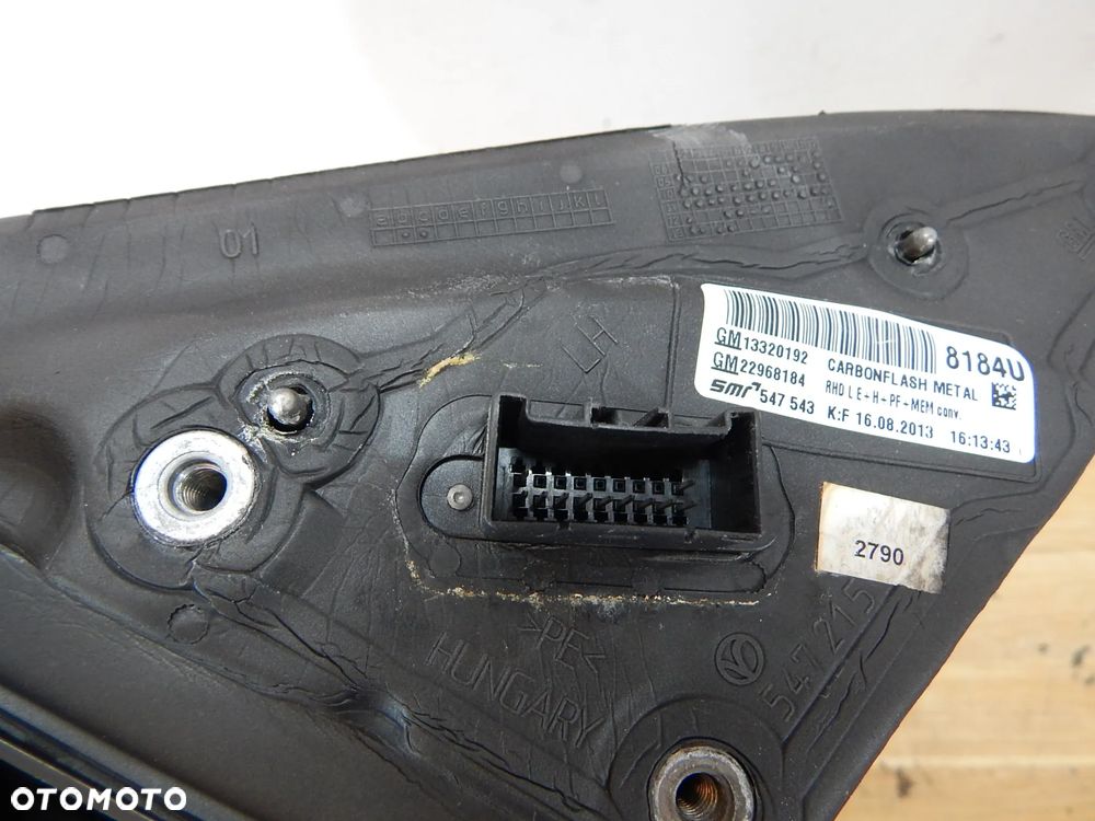 Lusterko LEWY przód zewnętrzne składane Opel Insignia A 08-17 Z22C czarny Łuków części - 9