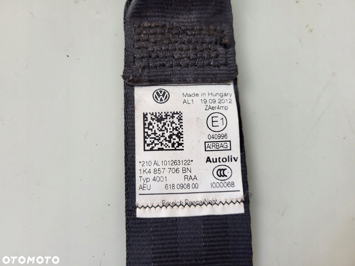 VW GOLF VI LIFT HB PAS BEZPIECZEŃSTWA PRAWY PRZÓD PRZEDNI - 6