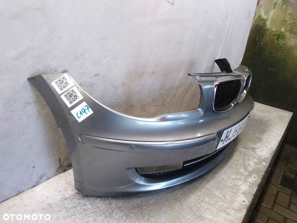 ^ ZDERZAK PRZÓD PRZEDNI BMW E87 LIFT FL SERIA 1 BLUE WATER BŁĘKITNY PDC CZUJNIKI HALOGENY - 4