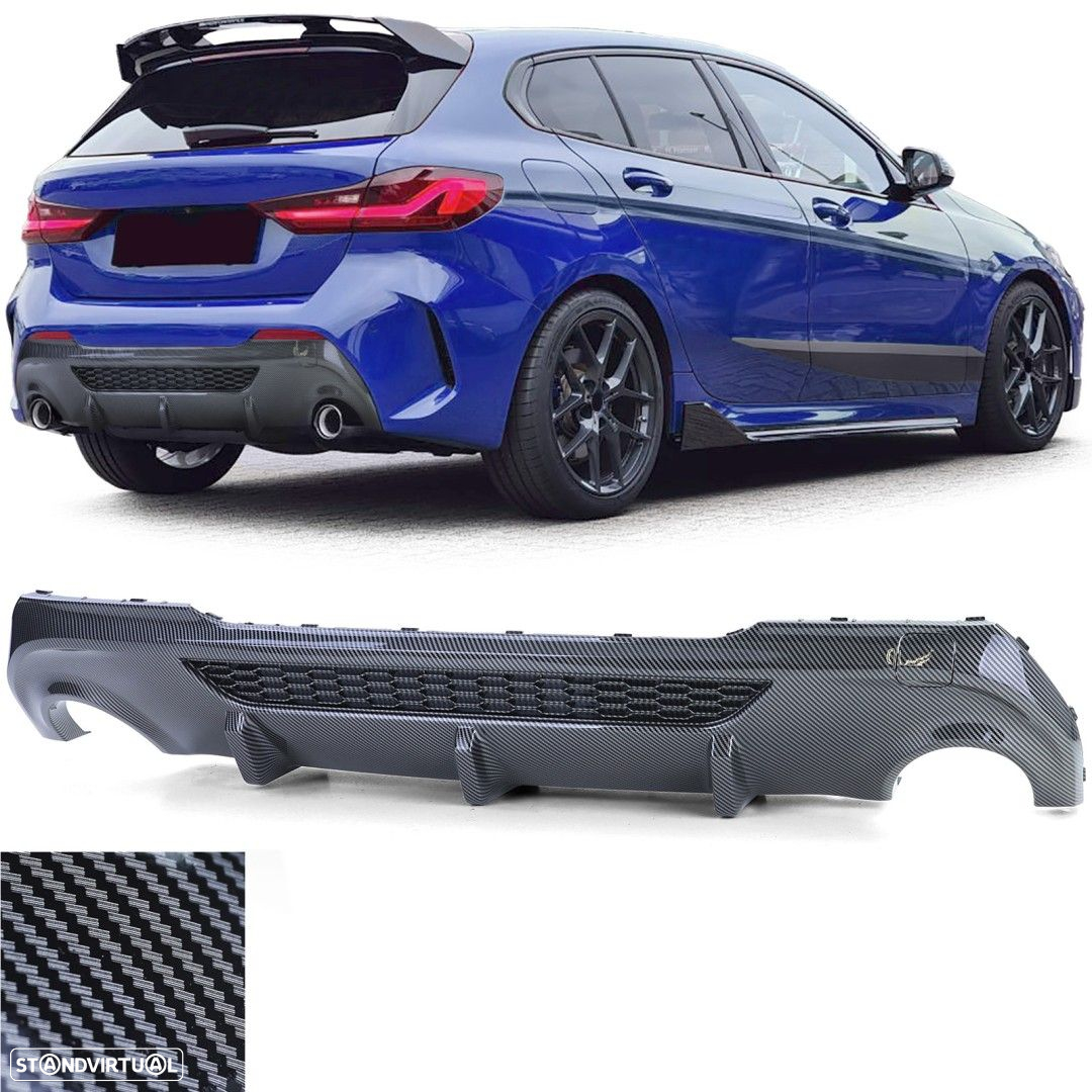 Difusor parachoques M Performance Look Carbono Trás Novo BMW 1 (F40) - 5