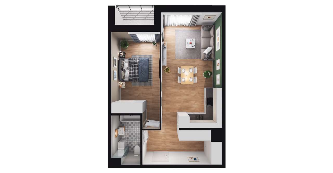2-pokojowe mieszkanie 49m2 + balkon Bezpośrednio - Pełny obrazek: 3/12