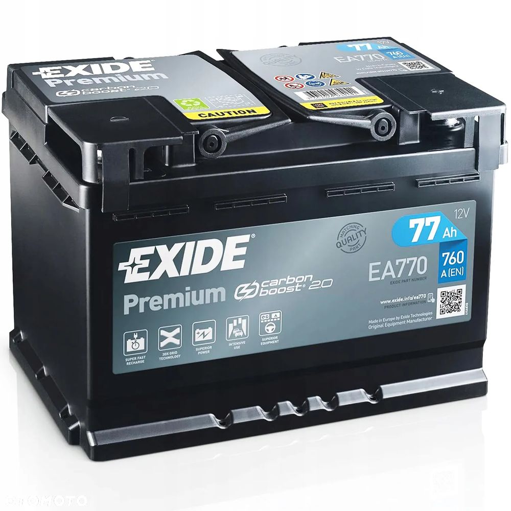 NOWY Akumulator Exide EA1000 EA770 77Ah 760A P+ 12V | WARSZAWA Grochowska | Motoautko - 1