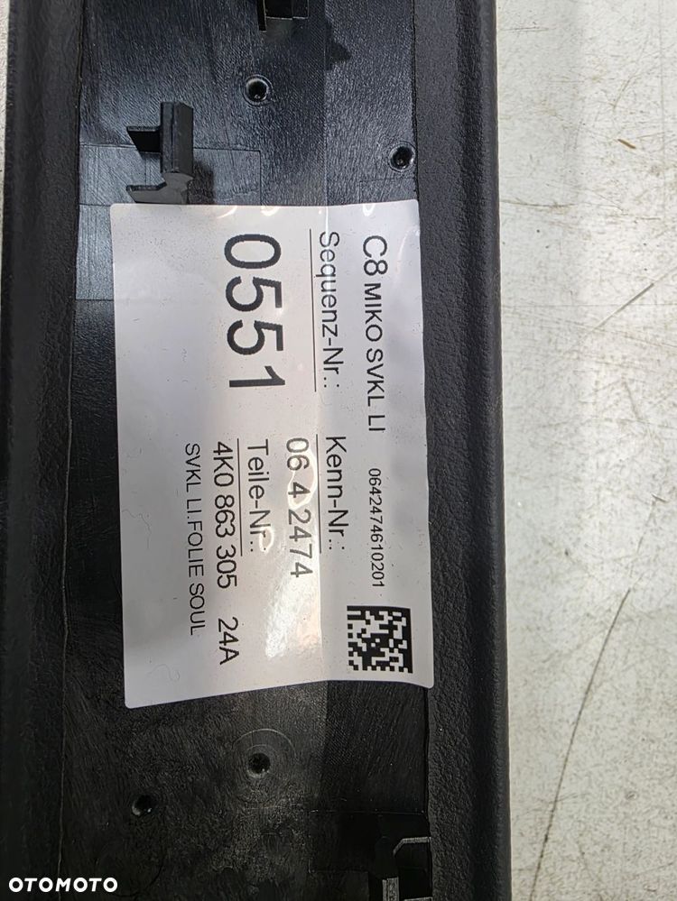 OSŁONA TUNELU LEWA AUDI A6 C8 4K1863305 EUROPA - 6