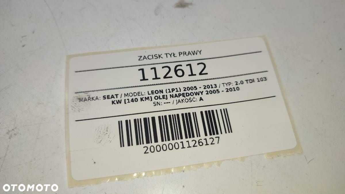 ZACISK HAMULCOWY JARZMO TYŁ PRAWY SEAT LEON II 2 2.0 TDI - 6