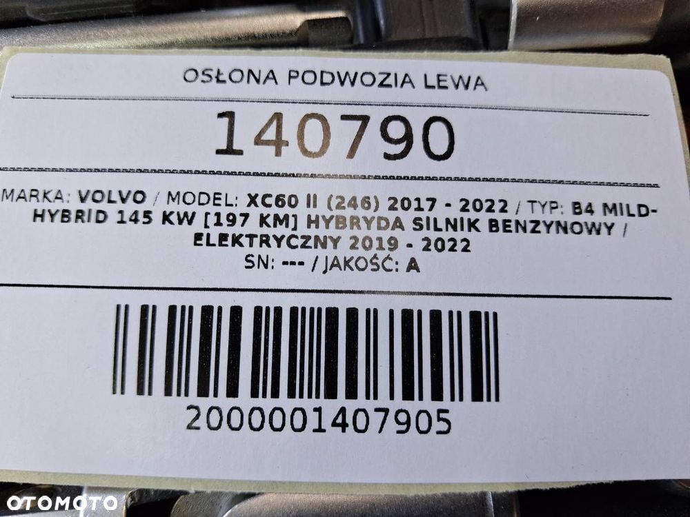 OSŁONA PODWOZIA LEWA VOLVO XC60 II 31497613 - 4