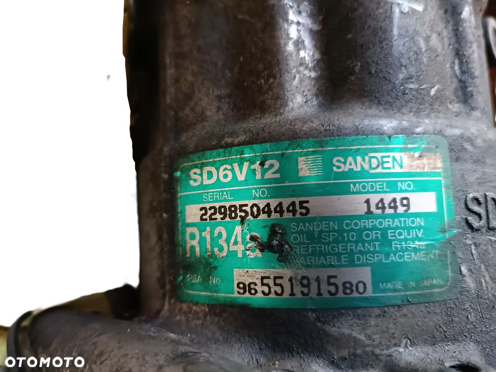 PEUGEOT PARTNER I 96-07 LIFT 1,4 B sprężarka kompresor klimatyzacji SANDEN 9655191580 * - 4