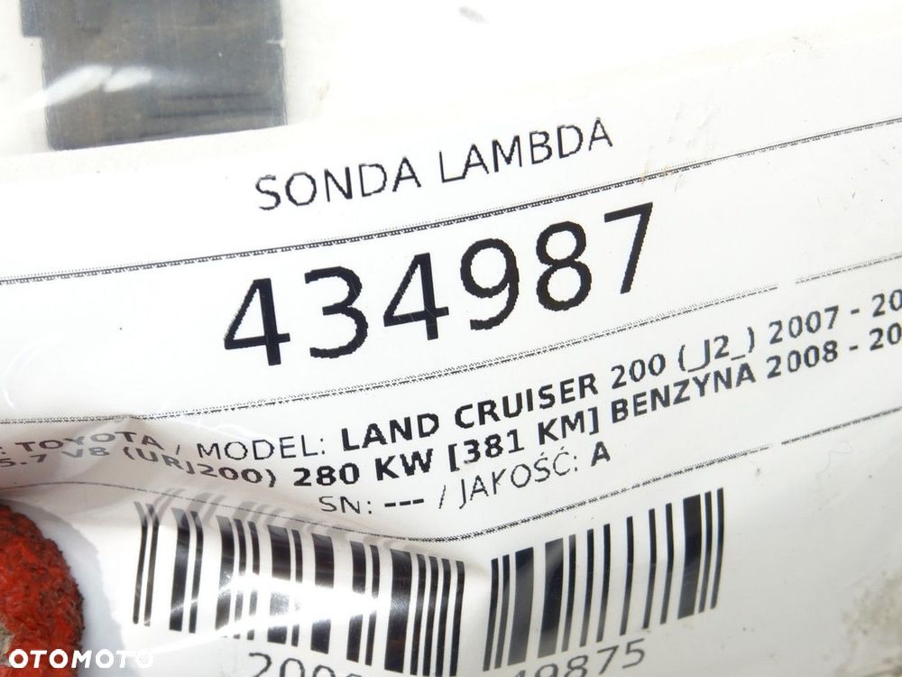 SONDA LAMBDA - 78.00 PLN - TOYOTA LAND CRUISER 200 (_J2_) 2007 - 2022 5.7 V8 (URJ200) 280 kW [381 - 5