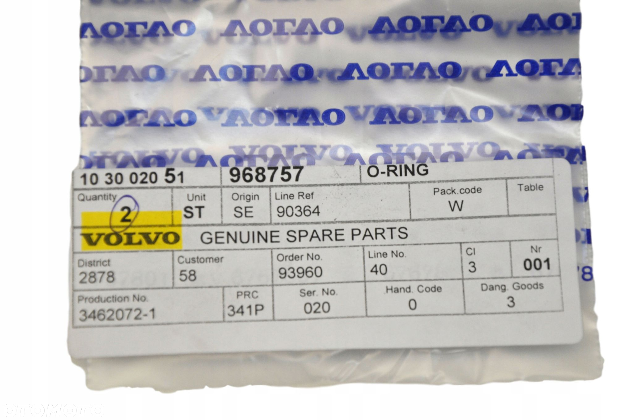 VOLVO XC60 XC90 oring przewodu chlodnicy automat O 968757 - 2