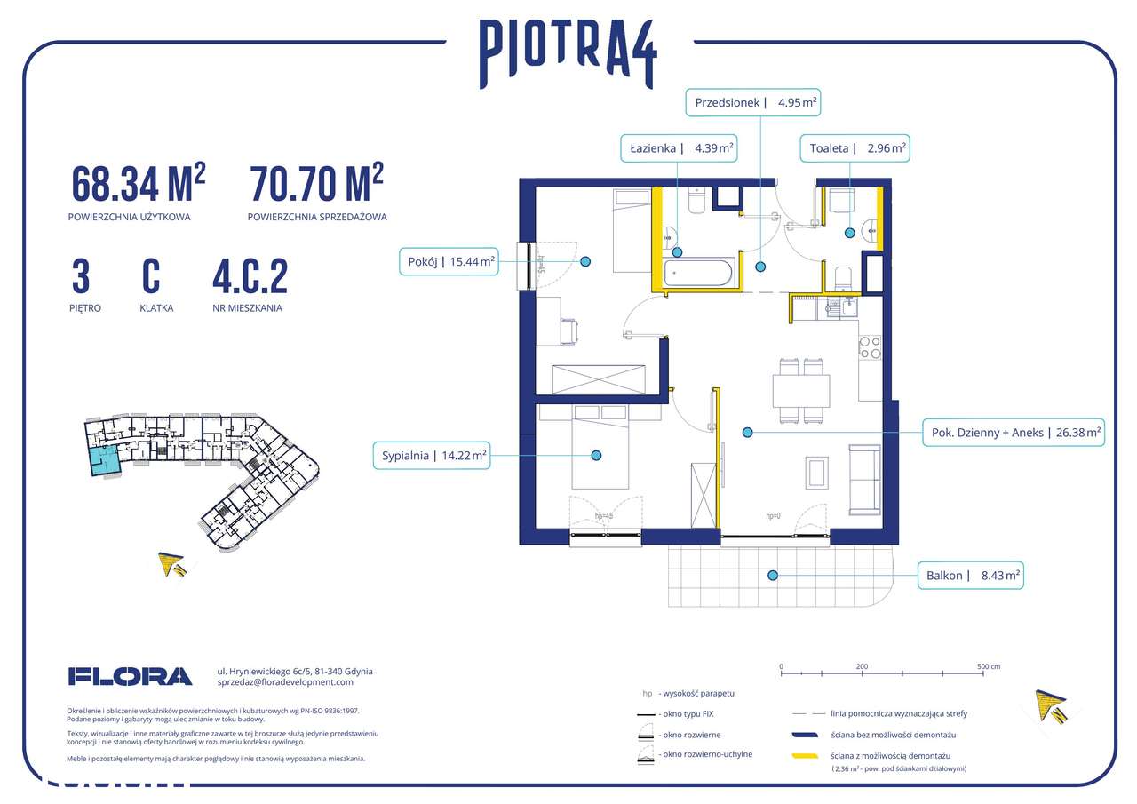 3-pokojowe mieszkanie 68m2 + balkon - Pełny obrazek: 2/11