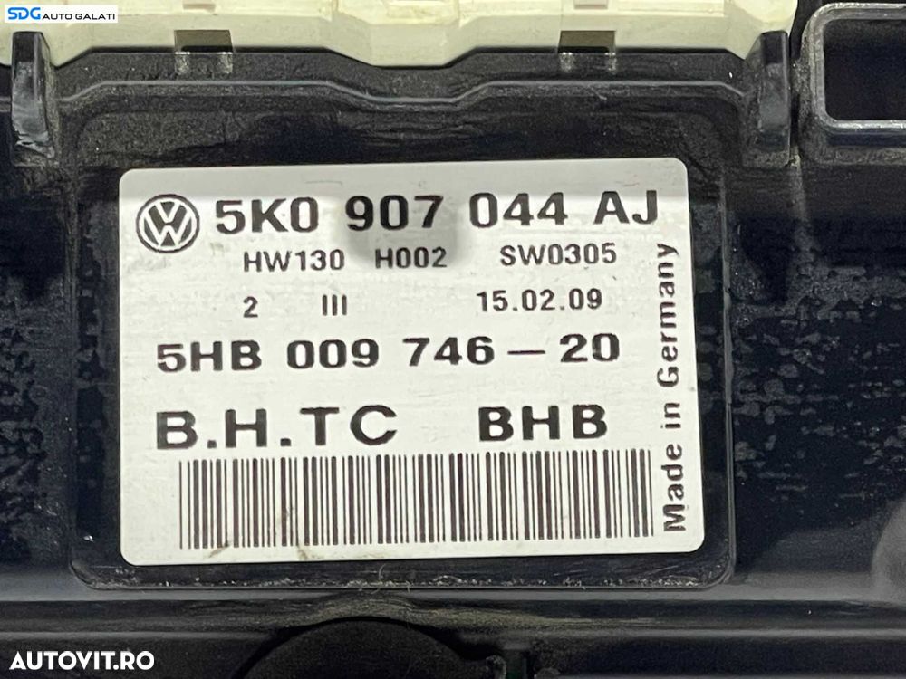 Panou Modul Unitate Comanda AC Aer Conditionat Clima Climatronic Dublu Dual Zone Volkswagen Passat CC 2008 - 2012 Cod 5K0907044AJ [L2864] - 3