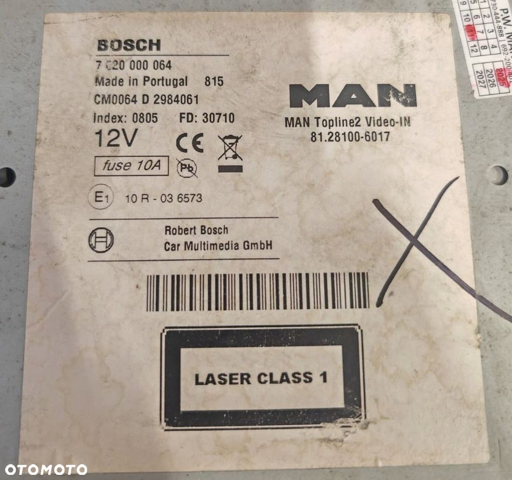 RADIO NAVI MAN TGX TGS EURO 6 12v 81.28100-6017 - 5