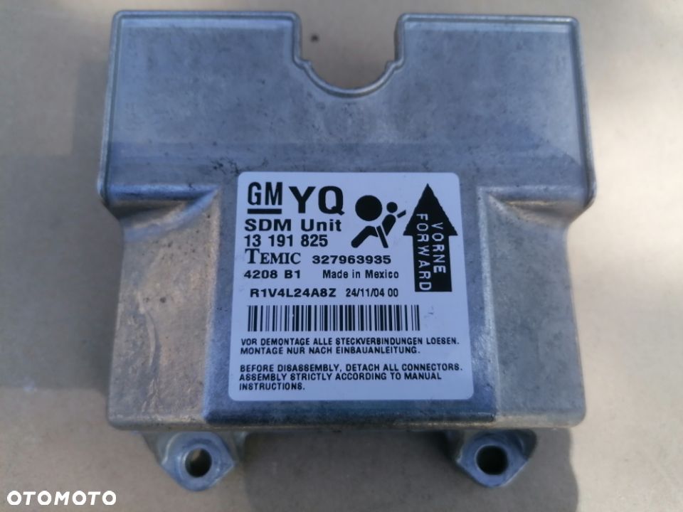 OPEL ASTRA III H MODUŁ STEROWNIK SENSOR PODUSZEK AIRBAG 13191825 - 1