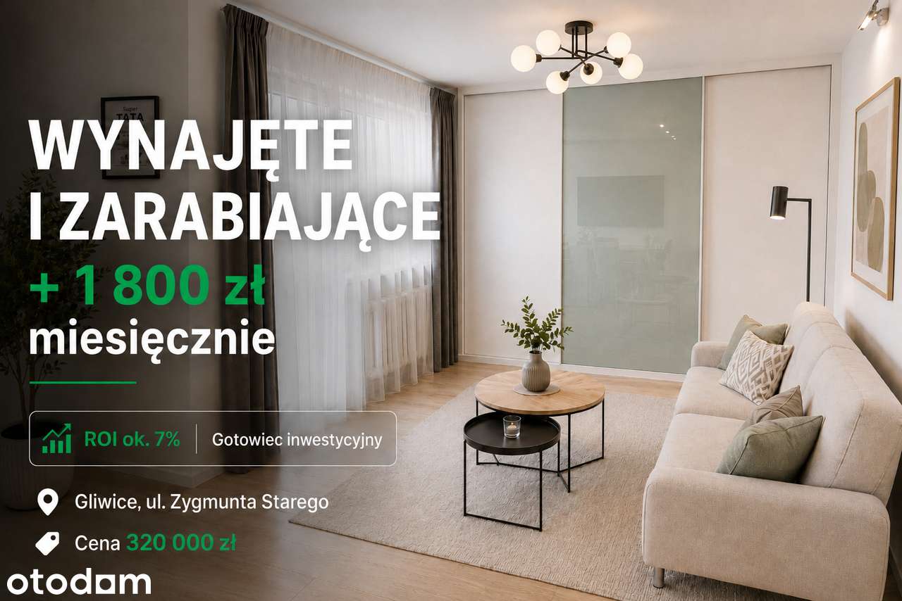 Gotowe Mieszkanie Inwestycyjne Z Obsługą Najmu, +1800zł, Gliwice