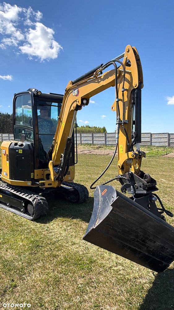 Caterpillar Minikoparka Cat 302.7 3xłyżki Skarpowa hydrL\P dodatkowe linie hydrauliczne szybkozłącze Gąsienice jak Nowe WIDŁY WIERTNICA za dopłatą - 11