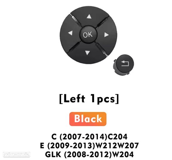 Jogo teclas botões volante Mercedes W204 C204 W207 W212  NOVO - 3