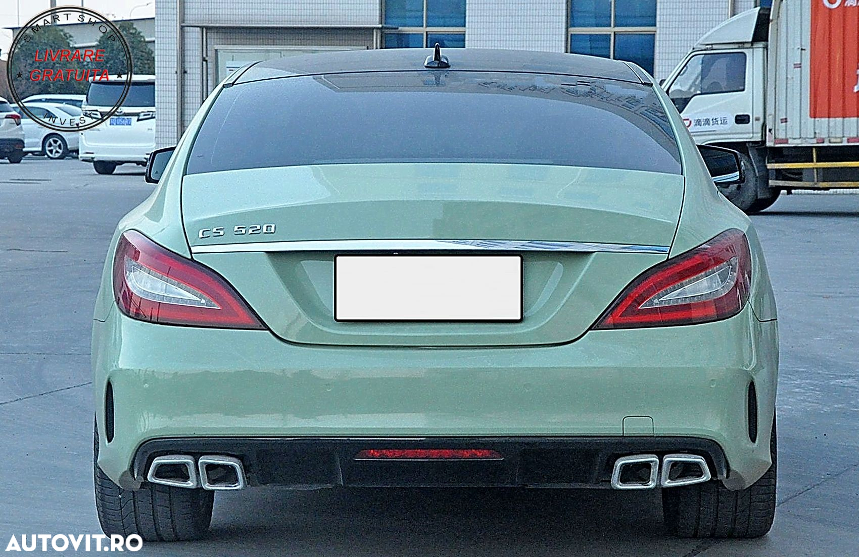 Difuzor cu Evacuare Dubla Mercedes CLS Sedan W218 (2011-2017) pentru bara AMG Spor- livrare gratuita - 10