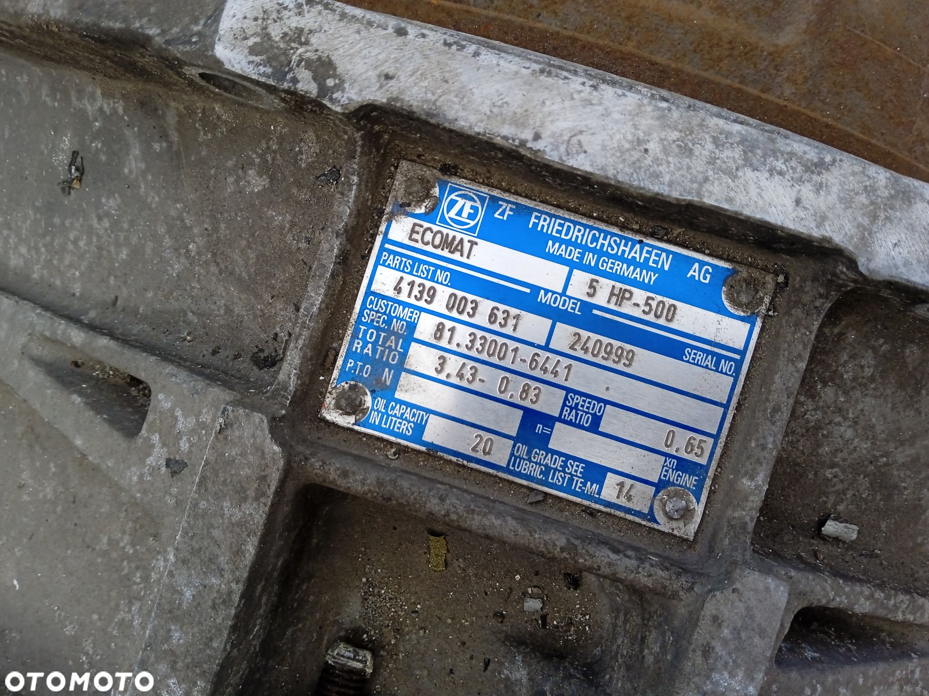 SKRZYNIA BIEGÓW ECOMAT ZF 5HP500

 MAN - 9