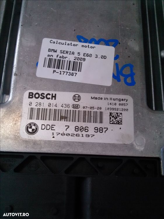 calculator motor bmw seria 5 e60 3.0d an fabr. 2009 - 1