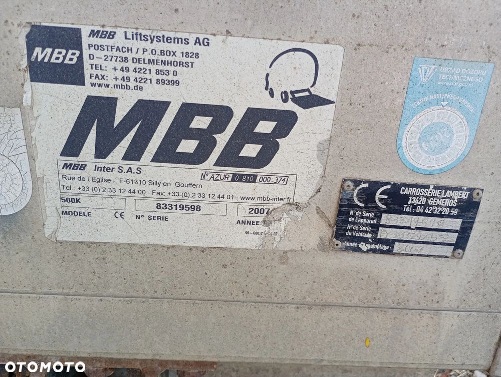 WINDA ZAŁADOWACZA PLATFORMA HYDROKLAPA MBB 500K 140CM/205CM - 8