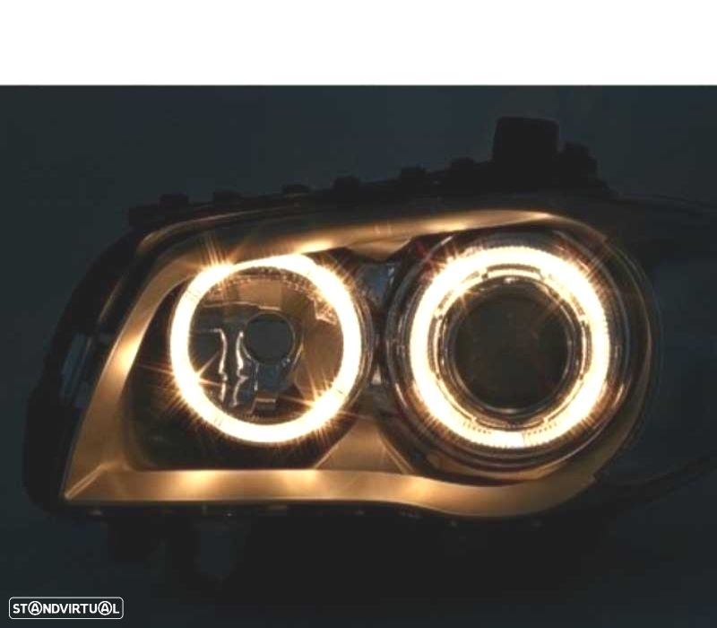 FAROIS FRENTE PARA BMW SERIE 1 E87 04-11 FUNDO CINZA CROMADO - 3