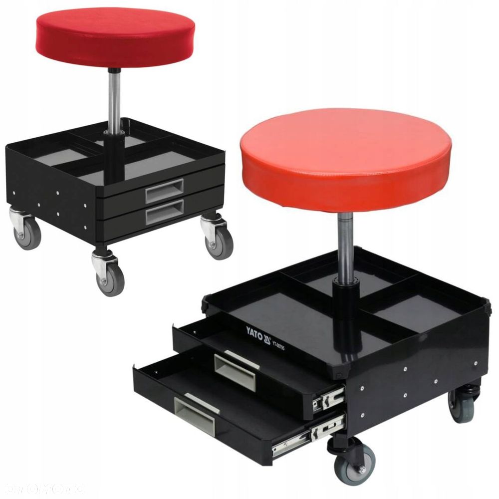 YATO TABORET STOŁEK WARSZTATOWY KÓŁKA 3 SIEDZISKO Z SZUFLADAMI YT-08795 - 9