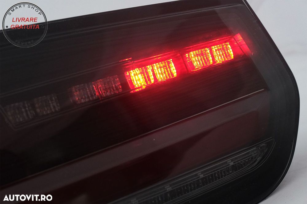 Stopuri LED BAR BMW Seria 3 F30 (2011-2019) Negru Fumuriu LCI Design cu Semnal Din- livrare gratuita - 6