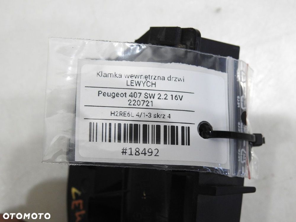 KLAMKA KLAMKI DRZWI LEWE PEUGEOT 407 - 8