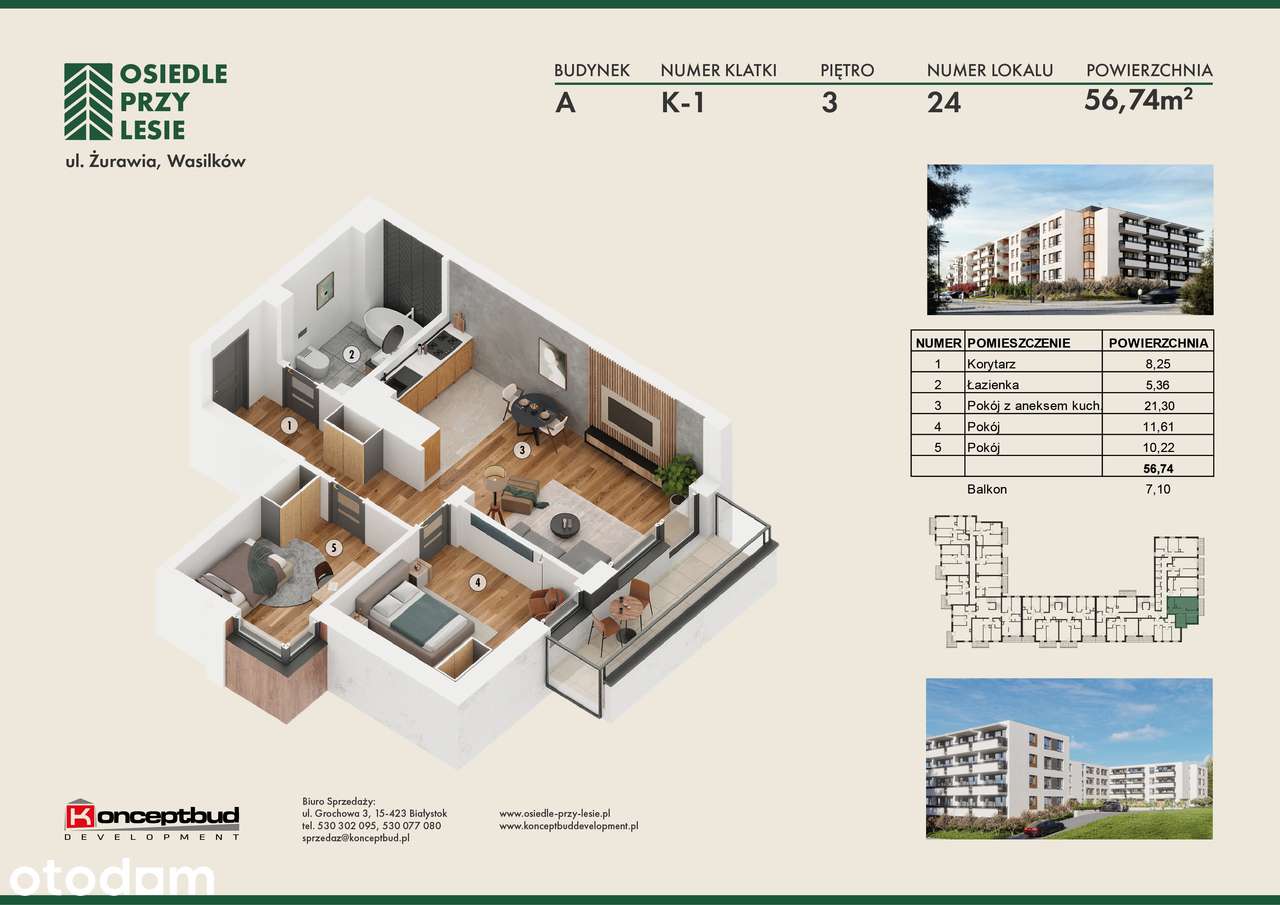 Osiedle przy Lesie | Bud. A | M. nr 24 | 56,74 m2
