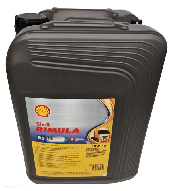 Shell Rimula R5 LE 10w40 20L Low Saps VDS 4 E9 E7