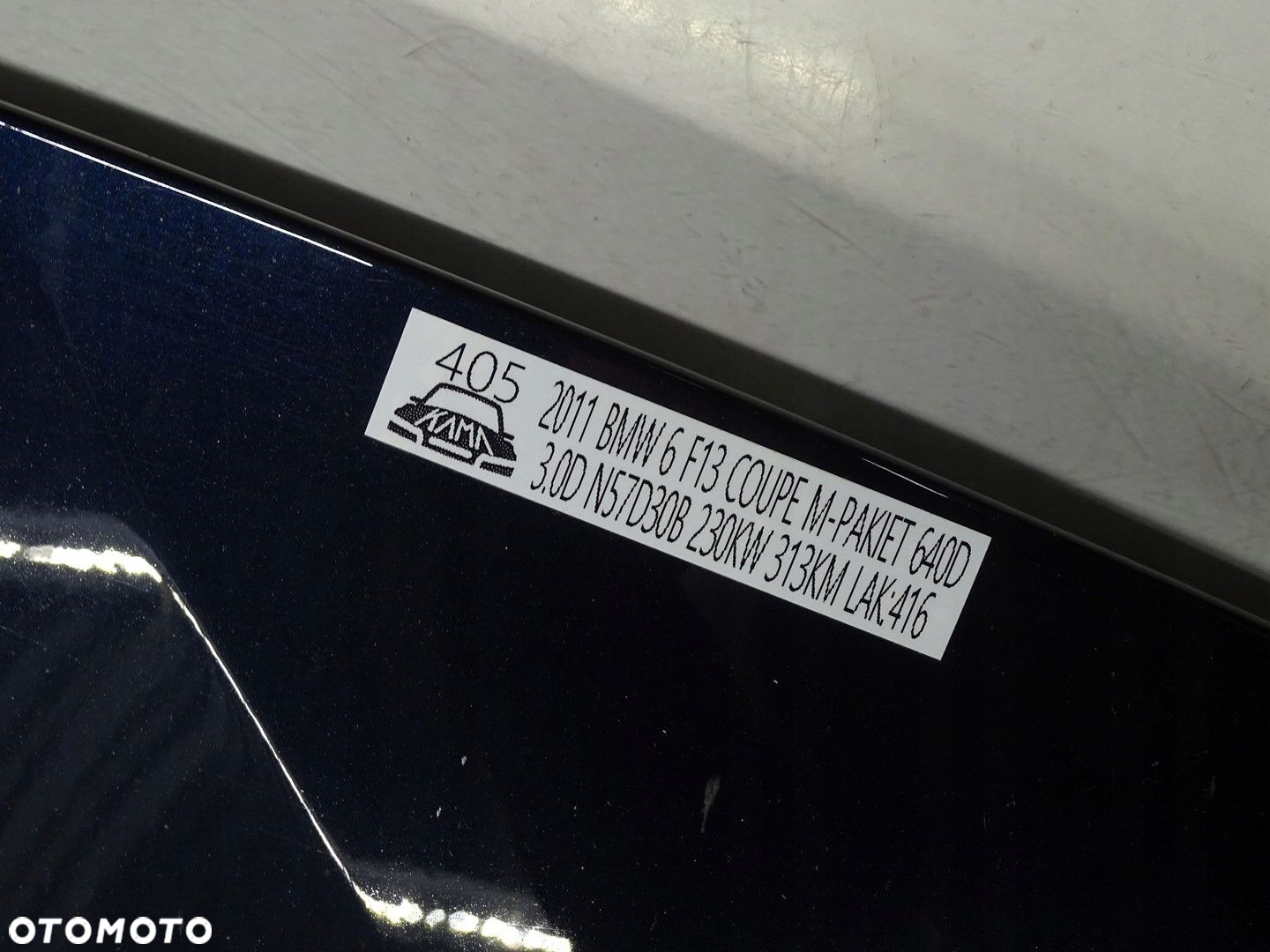 MASKA POKRYWA PRZÓD PRZEDNIA SILNIKA BMW 6 F06 F12 F13 11-15R LAK 416 - 9