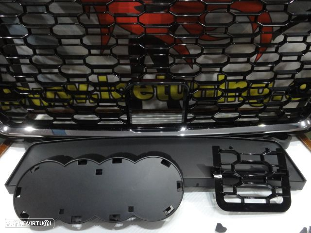 Grelha frontal Audi A3 8V +2017 HATCHBACK / LIMOUSINE / CABRIO, RS3 LOOK cromado e preto brilhante - 5
