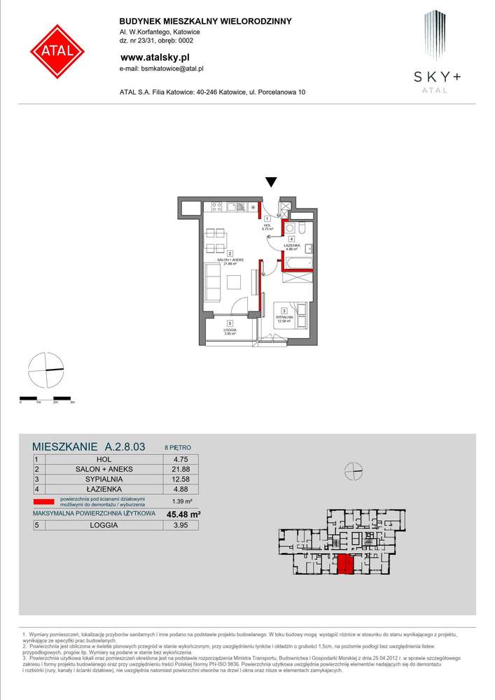 2-pokojowe mieszkanie 45m2 + loggia Bezpośrednio - Pełny obrazek: 2/24