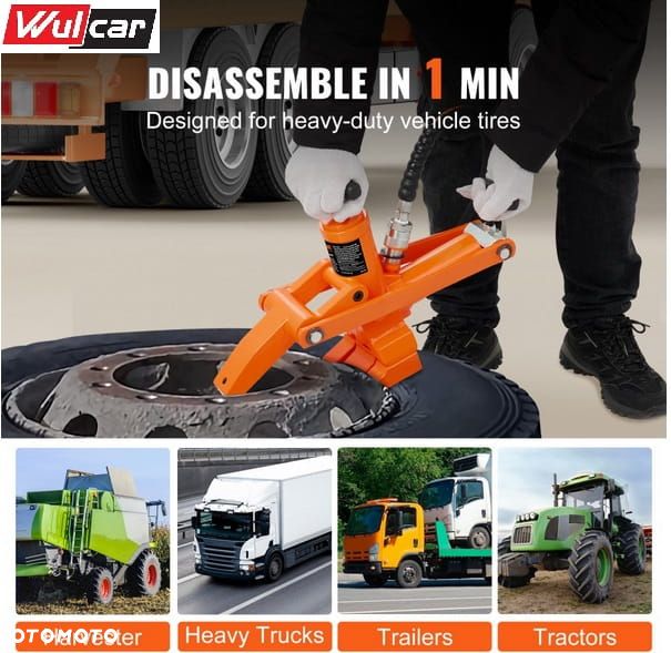 Hydrauliczno-pneumatyczny zbijak do opon z pompą 700Bar Odbijacz do opon, Zbijak stopki zestaw do dużych kół Odpiekacz - 2