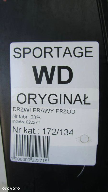 KIA SPORTAGE III DRZWI PRAWE PRZÓD WD 10- - 4