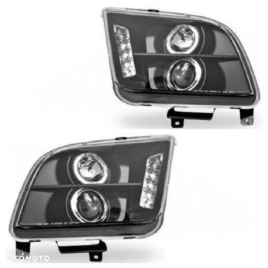 reflektory lampy kpl led tuning soczewka black ford mustang v 5 2004-2009 - 2