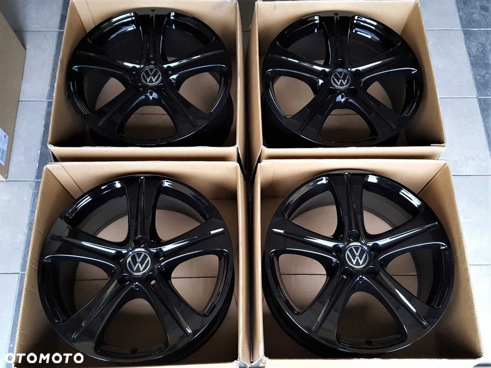 Alufelgi 18 5x112 VW Golf Passat Touran Caddy Jetta T-Roc Arteon Tiguan Czarne 860# - 7