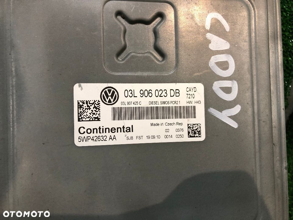 VW VOLKSWAGEN CADDY III 1.6 TDI 10-15 KOMPUTER STEROWNIK SILNIKA 03L906023DB - 2