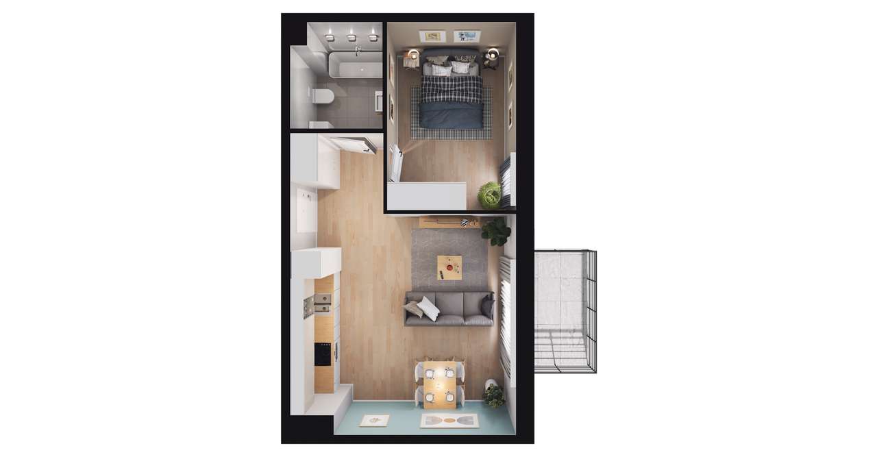 2-pokojowe mieszkanie 40m2 + balkon Bezpośrednio