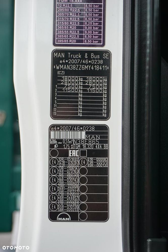 MAN TGM / 18.320 / E 6 / WYWROTKA / 4 X 4 / HYDROBURTA - 11