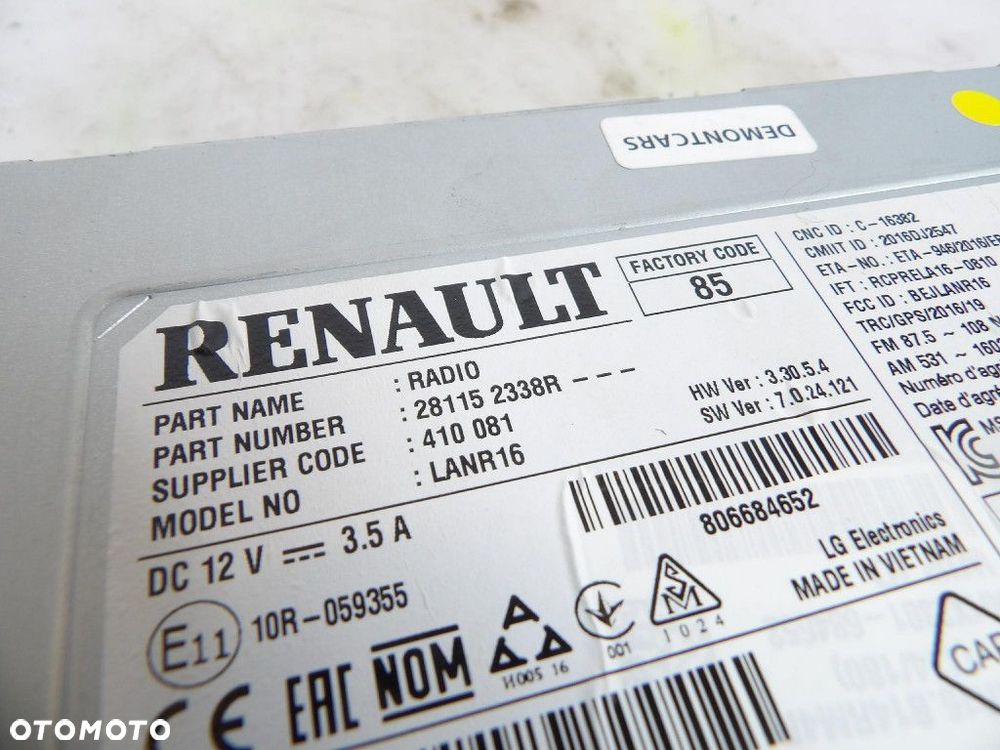 RENAULT MEGANE IV RADIO NAWIGACJA 281152338R - 3