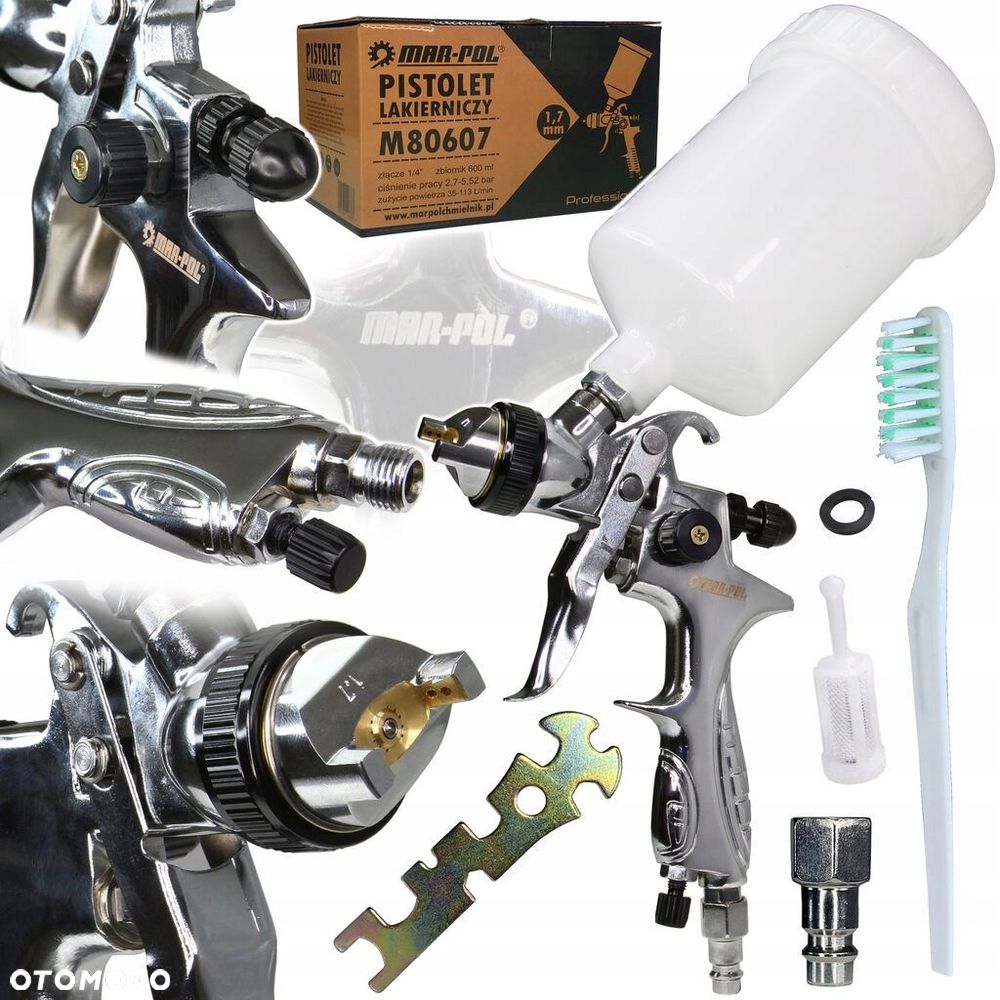 PISTOLET LAKIERNICZY DO MALOWANIA HVLP DYSZA 1,7mm - 1
