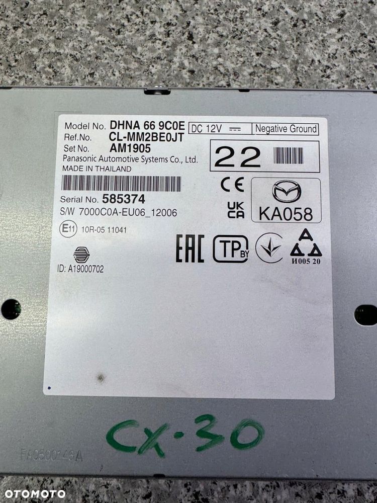 radio mazda cx30 cx-30 2019-2025 dhna 66 9c0e cl-mm2be0jt am1905 mazda 3 bp - 4