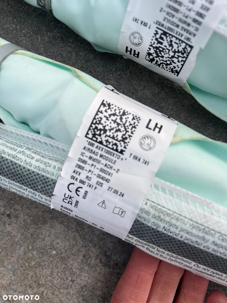KURTYNA AIRBAG BOCZNA PRAWA/LEWA ORYGINAŁ 6VA880742F,6VA880741F SKODA FABIA IV 6VA 2024R - 3