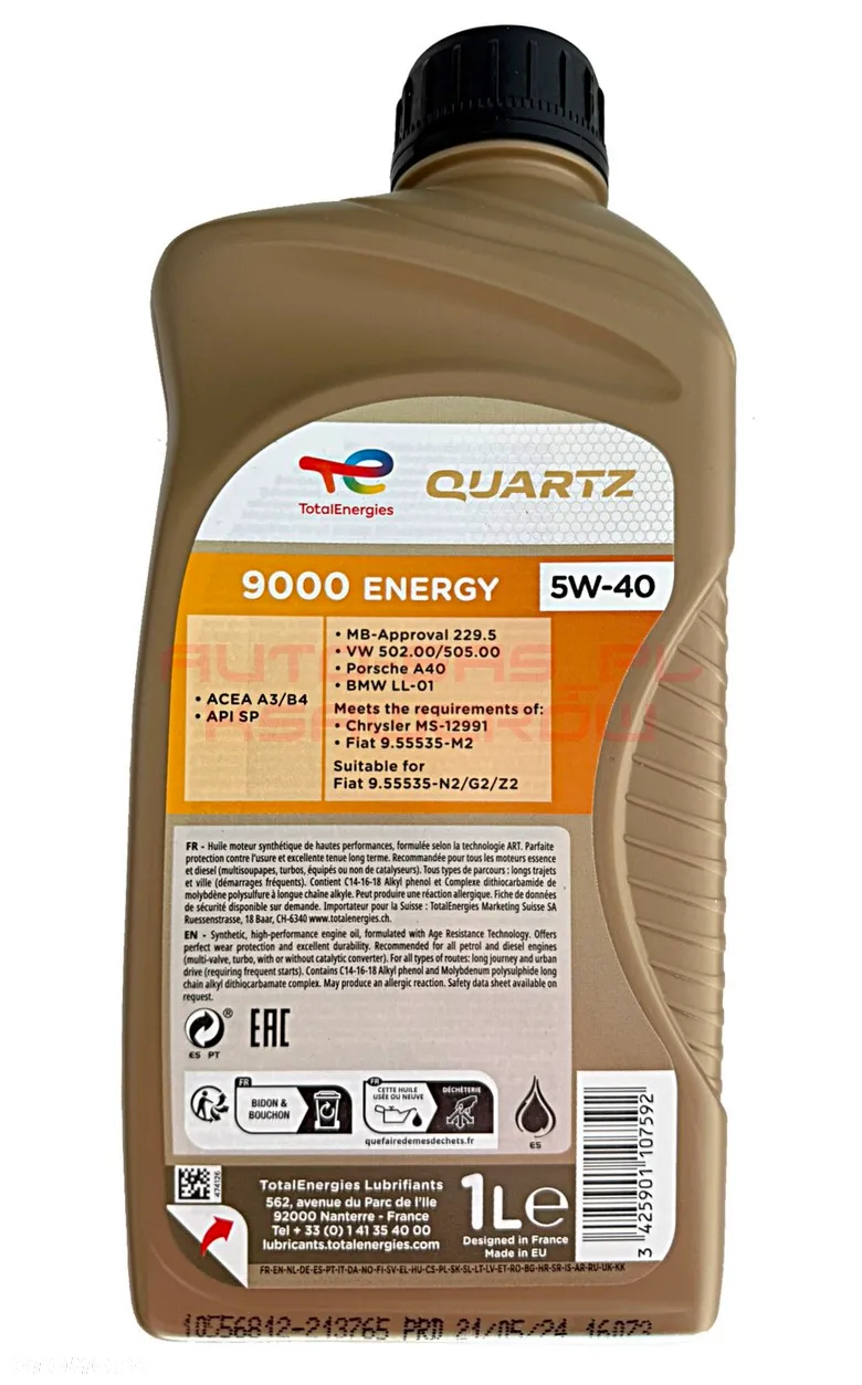 TOTAL QUARTZ 5W40 9000 ENERGY 1L - 2