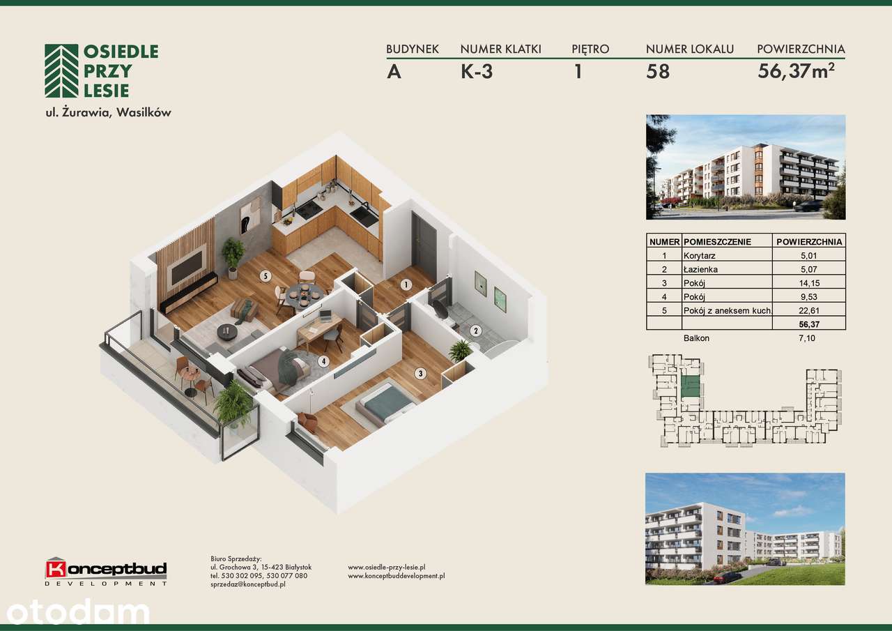 Osiedle przy Lesie | Bud. A | M. nr 58 | 56,37 m2