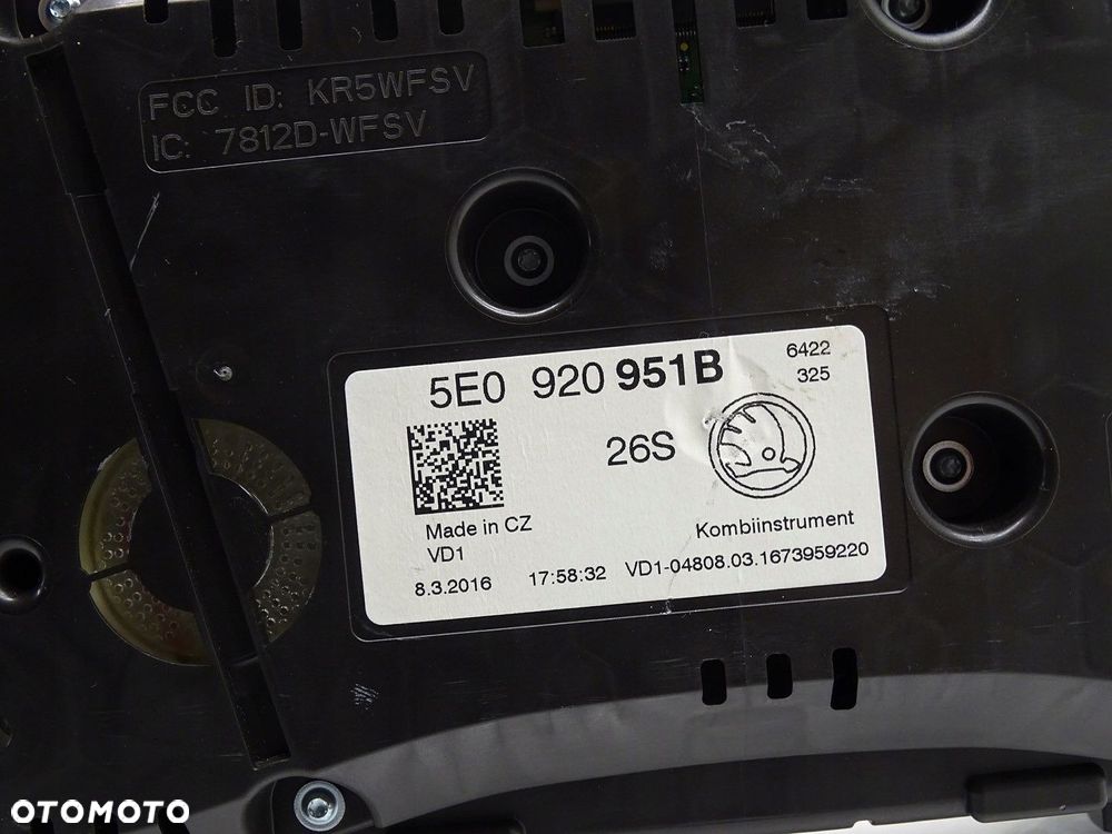 LICZNIK ZEGAR SKODA OCTAVIA III 5E 1.6 TDI CXX CXXB 16R 5E0920951B - 4