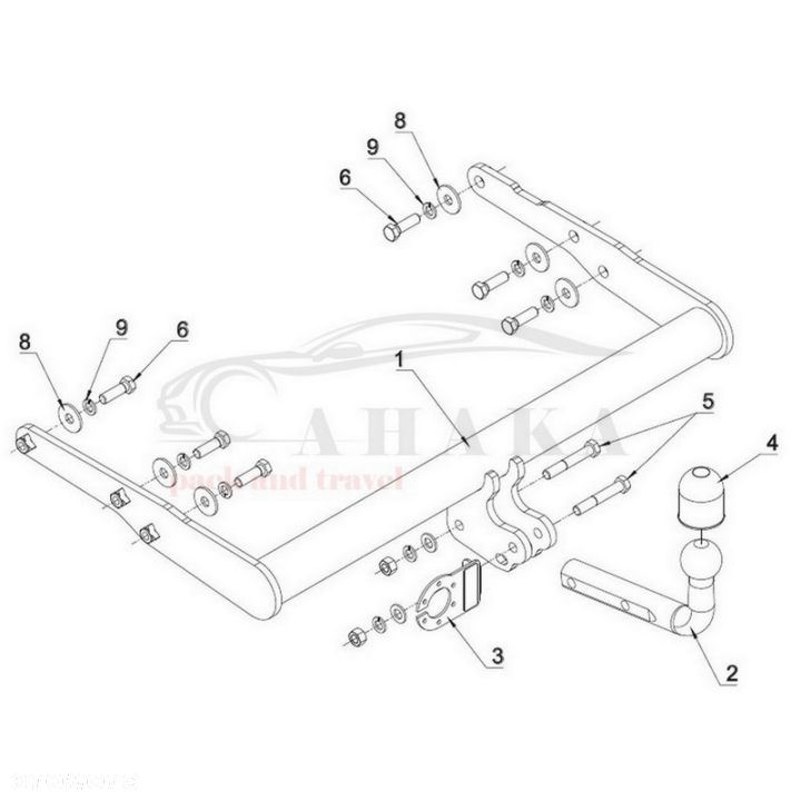 Hak Holowniczy Odkręcany Do Vw Volkswagen Transporter T5 Multivan, Caravelle 2003-2008 - 5