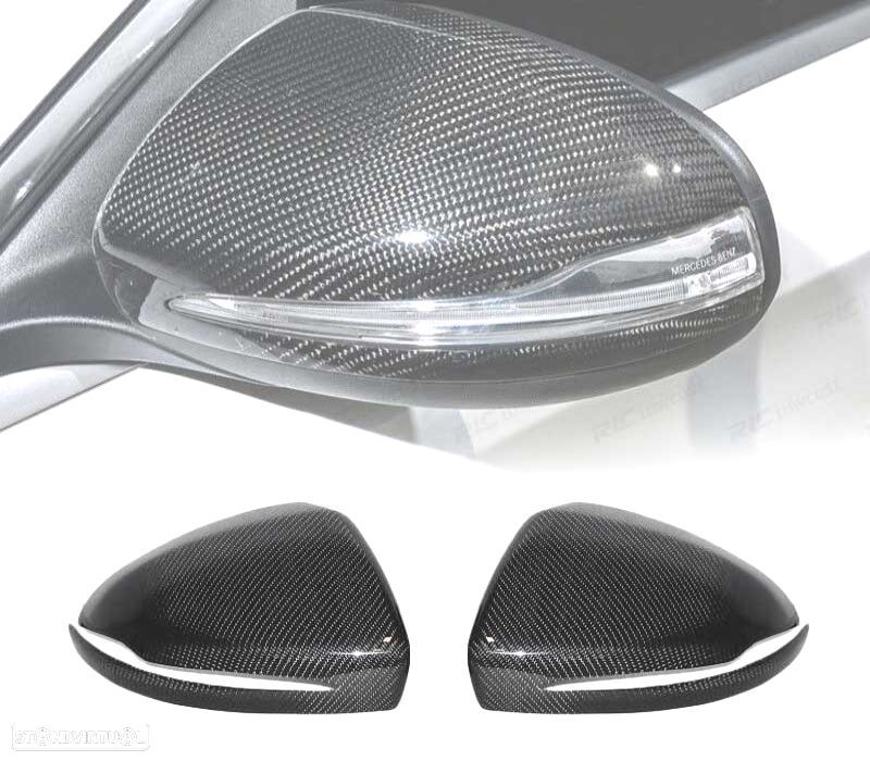 CAPAS DE ESPELHOS RETROVISORES MERCEDES W222 W205 14-18 CARBONO - 1