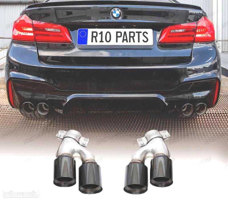 PONTEIRAS DE ESCAPE BMW G30 18-21 LOOK M5 PRETO - 1