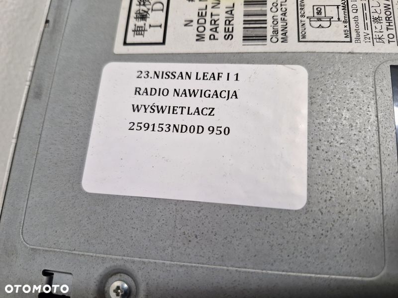 NISSAN LEAF I 1 RADIO NAWIGACJA WYŚWIETLACZ 259153NDOD - 5